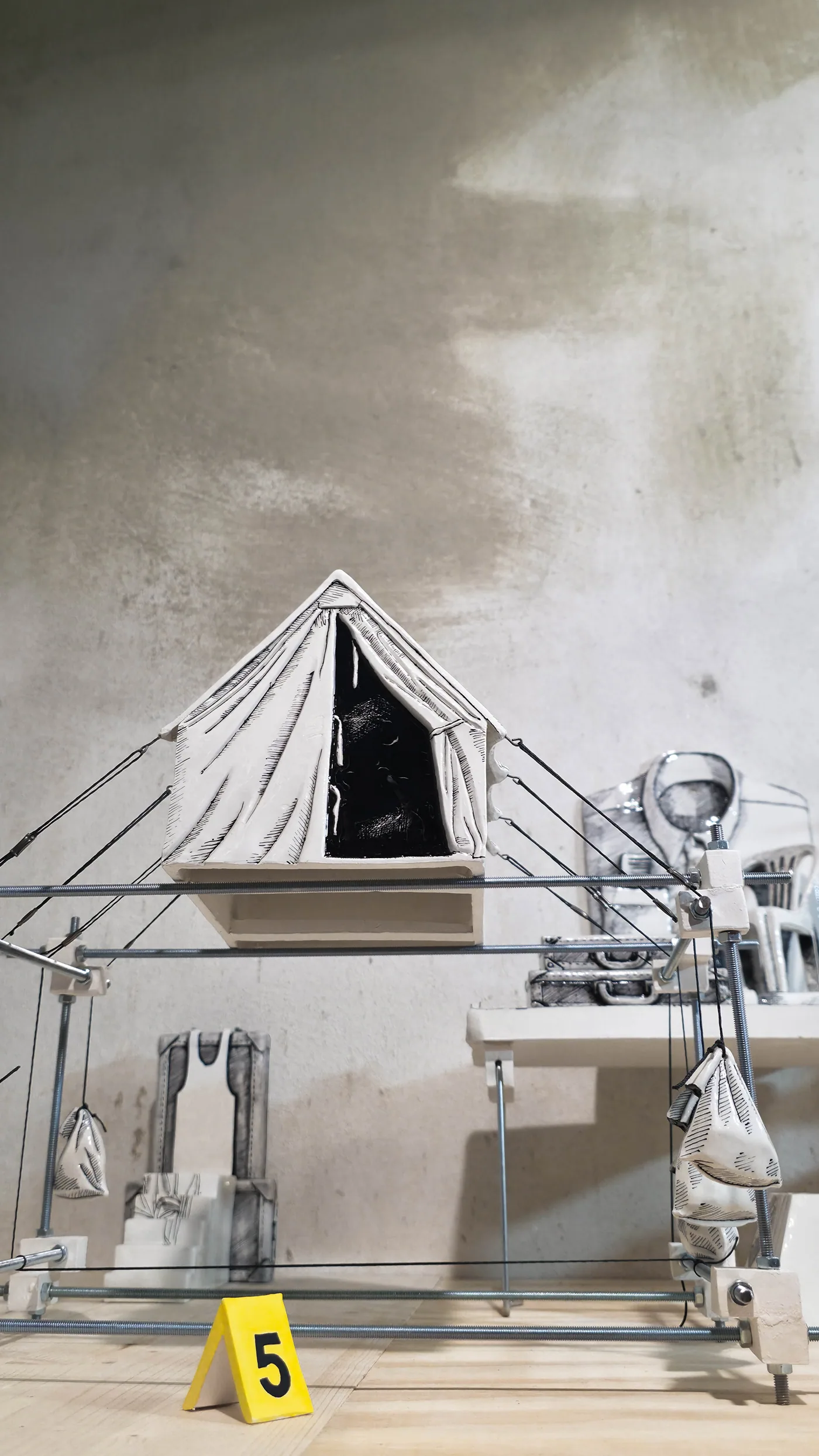 We Deserve Better — installation view, tent structure